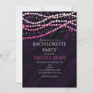 Purple & Pink Glamour Sparkle Party Invitations