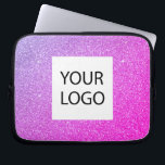 Purple Pink Glitter - Custom Logo Promotional Laptop Sleeve<br><div class="desc">Purple and Pink Ombre Modern and Professional Faux Glitter and Sparkle Elegant Custom Logo Promotional Corporate Laptop Bag or Sleeve Promotional Case for a Beauty Industry Gift. This case can be customised to include your company or business logo.</div>