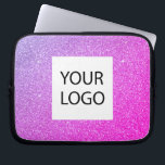 Purple Pink Glitter - Custom Logo Promotional Laptop Sleeve<br><div class="desc">Purple and Pink Ombre Modern and Professional Faux Glitter and Sparkle Elegant Custom Logo Promotional Corporate Laptop Bag or Sleeve Promotional Case for a Beauty Industry Gift. This case can be customised to include your company or business logo.</div>