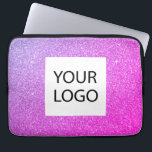 Purple Pink Glitter - Custom Logo Promotional Laptop Sleeve<br><div class="desc">Purple and Pink Ombre Modern and Professional Faux Glitter and Sparkle Elegant Custom Logo Promotional Corporate Laptop Bag or Sleeve Promotional Case for a Beauty Industry Gift. This case can be customised to include your company or business logo.</div>