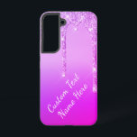 Purple Pink Glitter Custom Text Your Name Samsung Galaxy Case<br><div class="desc">Your Samsung Galaxy Cases or iPhone Cases with Custom Text Purple Pink Glitter Sparkle Drips Wedding or Party Supplies / Gift - Add Your Unique Text / Name or Remove Text - Make Your Special Gift - Resize and move or remove and add text / elements with customisation tool. Design...</div>