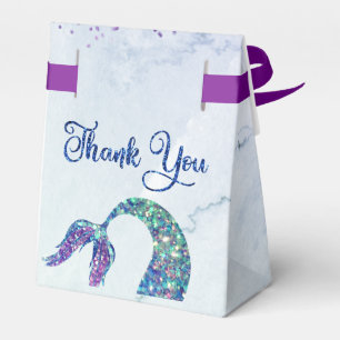 Purple Pink Glitter Mermaid Tail Baby Shower Favour Box
