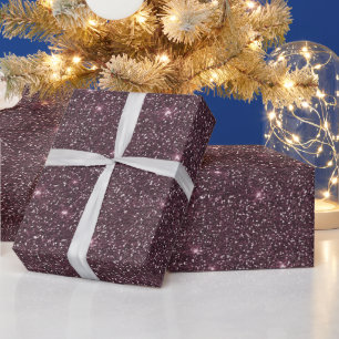 Purple Pink Glitter Sparkle Modern Christmas Wrapping Paper