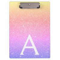 Purple Pink Glitter & Sparkle Monogram School