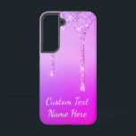 Purple Pink Gold Glitter Drips Custom Text Name Samsung Galaxy Case<br><div class="desc">Custom Text Purple Pink Glitter Sparkle Drips Wedding or Party Supplies / Gift - Add Your Unique Text / Name or Remove Text - Make Your Special Gift - Resize and move or remove and add text / elements with customisation tool. Design by MIGNED. Please see my other projects /...</div>