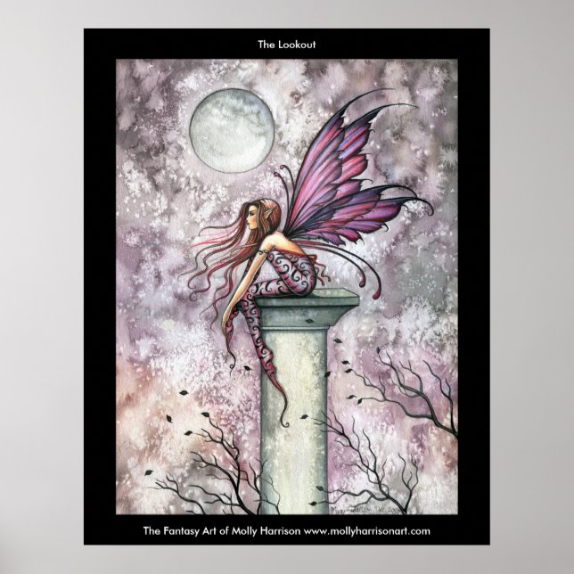 Purple Pink Gothic Fairy Poster by Molly Harrison (Front)