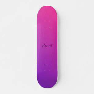 Purple Pink Gradient Personalised Skateboard
