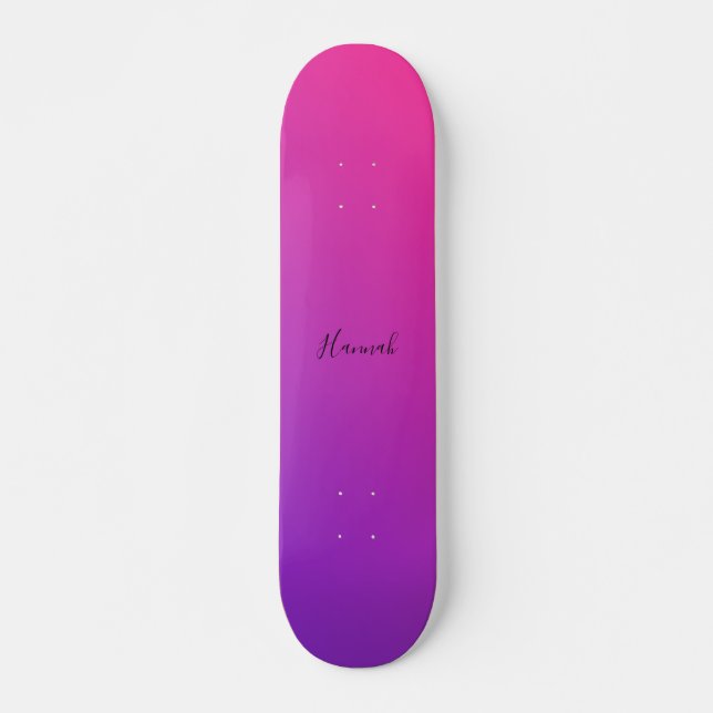 Purple Pink Gradient Personalised Skateboard (Front)