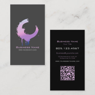 Purple & Pink Gradient Swirl Customizable Business Card