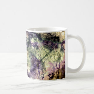 Purple pink green black colourful abstract grunge coffee mug