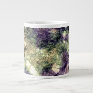 Purple pink green black colourful abstract grunge large coffee mug