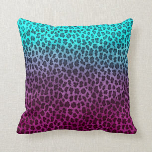 Purple Pink Green Cheetah Print Cushion