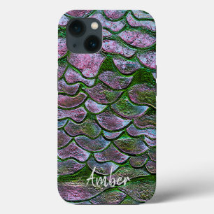 Purple Pink Green Metallic Pattern Personalised iPhone 13 Case