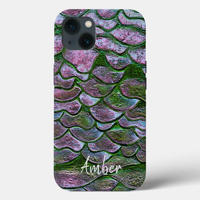 Purple Pink Green Metallic Pattern Personalised Case-Mate iPhone Case (Back)
