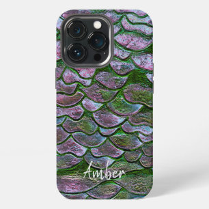 Purple Pink Green Metallic Pattern Personalised iPhone 13 Pro Case