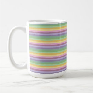 PURPLE PINK GREEN YELLOW EASTER STRIPES COFFEE MUG