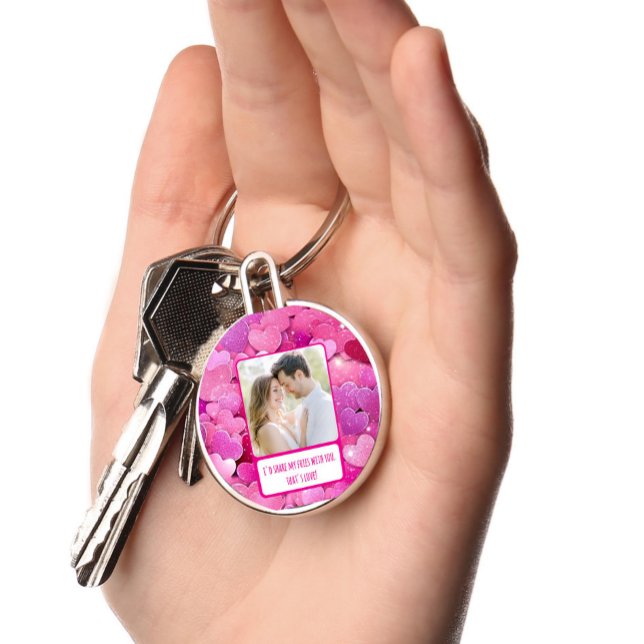 Purple Pink Hearts Share My Fries Key Ring (Creator Uploaded)