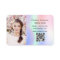Purple pink holographic photo qr code