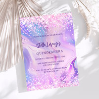 Purple pink holographic Quinceanera luxury