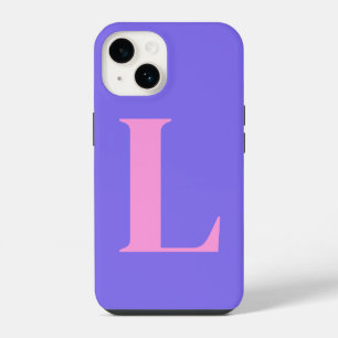 Purple Pink Initial Personalised Monogram Design iPhone 14 Case