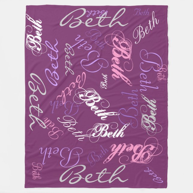 Purple, Pink, Lavendar, Blanket Name Collage (Front)