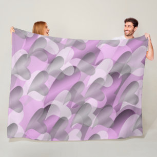 purple, pink, lilac, heart, hearts, wedding, love, fleece blanket