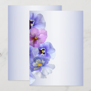 Purple Pink Lilac Pansy Floral Rustic Invitation