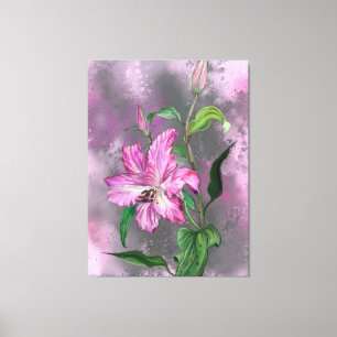 Purple Pink Lily Flowers Canvas Print