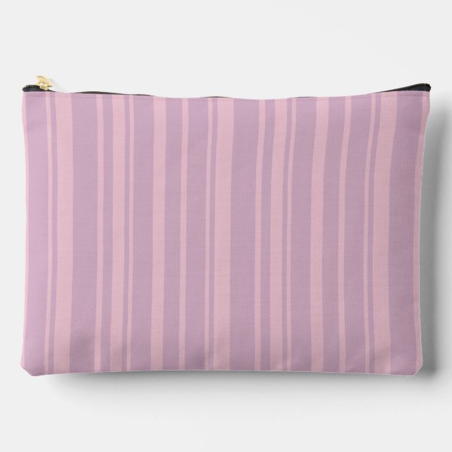 Purple & Pink Line Pattern Accessory Pouch (Front)