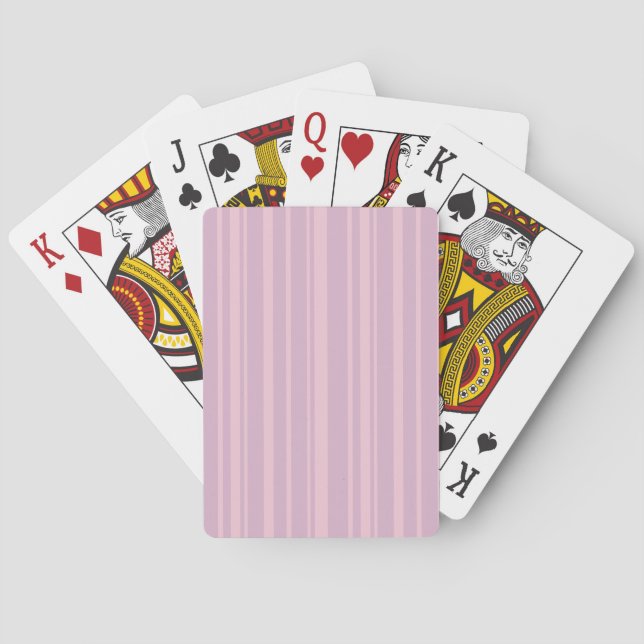 Purple & Pink Line Pattern Playing Cards (Back)