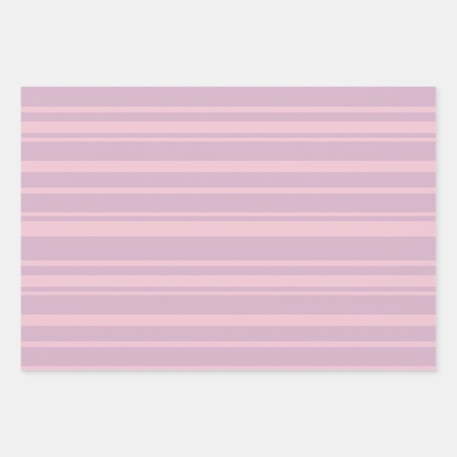 Purple & Pink Line Pattern Wrapping Paper Sheet (Front)