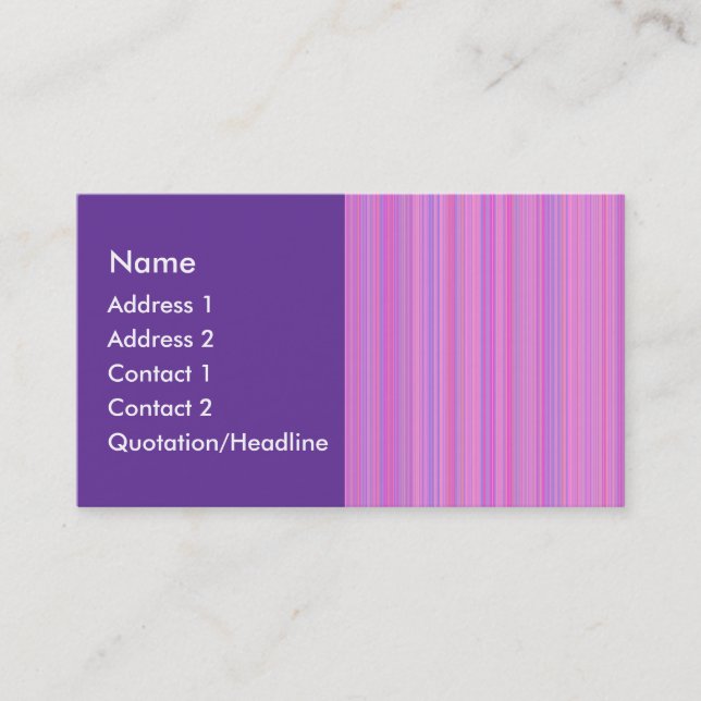 Purple Pink Lines Business Card (Front)