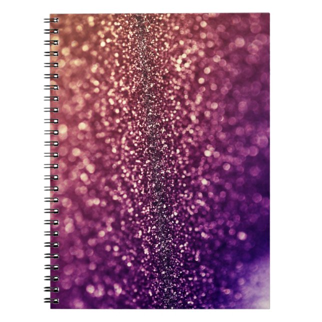 Purple pink magenta bling sparkle glitter notebook (Front)