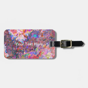 Purple/Pink Marble Swirl Personalised Luggage Tag