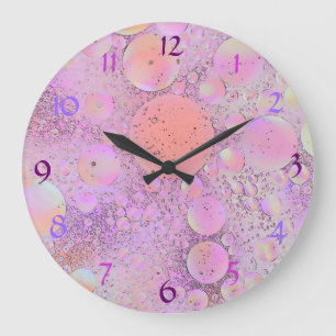 Purple & Pink Modern Bubble Wall Clock
