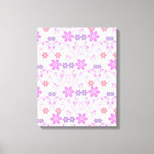 Purple & Pink Modern Floral Canvas Print
