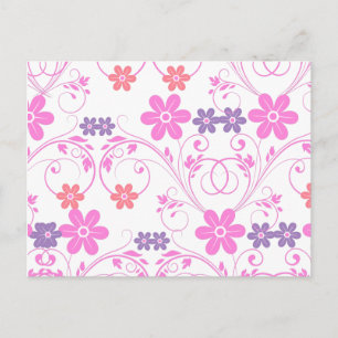 Purple & Pink Modern Floral Postcard