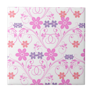 Purple & Pink Modern Floral Tile