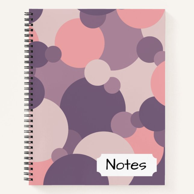 Purple-pink molecules Spiral Notebook (Front)