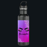 Purple Pink Monogram Glitter Eyelashes Modern 710 Ml Water Bottle<br><div class="desc">Purple and Pink Faux Foil Metallic Sparkle Glitter Brushed Metal Monogram Name and Initial Eyelashes (Lashes),  Eyelash Extensions and Eyes Water Bottle. This makes the perfect sweet 16 birthday,  wedding,  bridal shower,  anniversary,  baby shower or bachelorette party gift for someone decorating her room in trendy cool style.</div>
