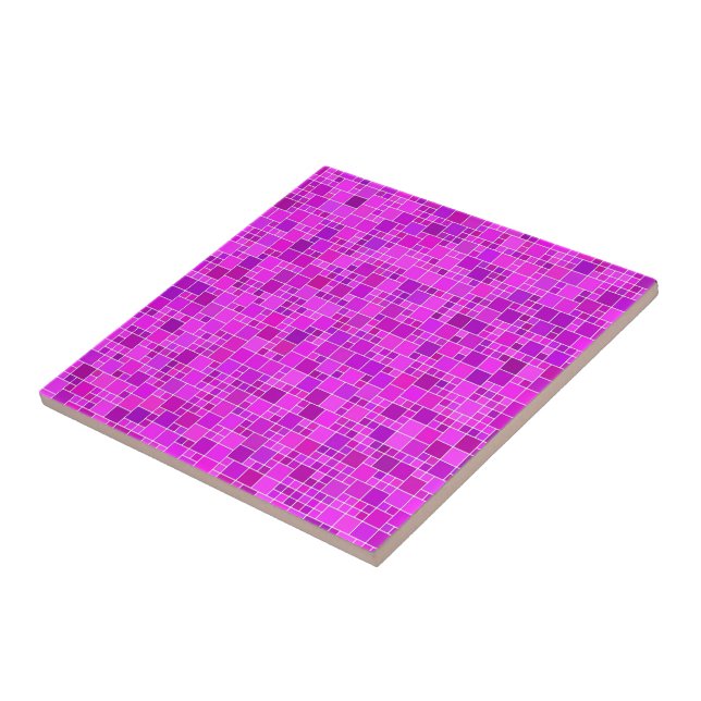 Purple Pink Mosaic - Beautiful Abstract - Chic Tile (Side)