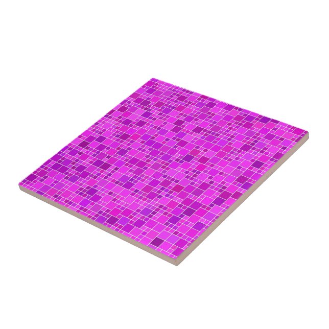 Purple Pink Mosaic - Beautiful Abstract - Elegant Tile (Side)