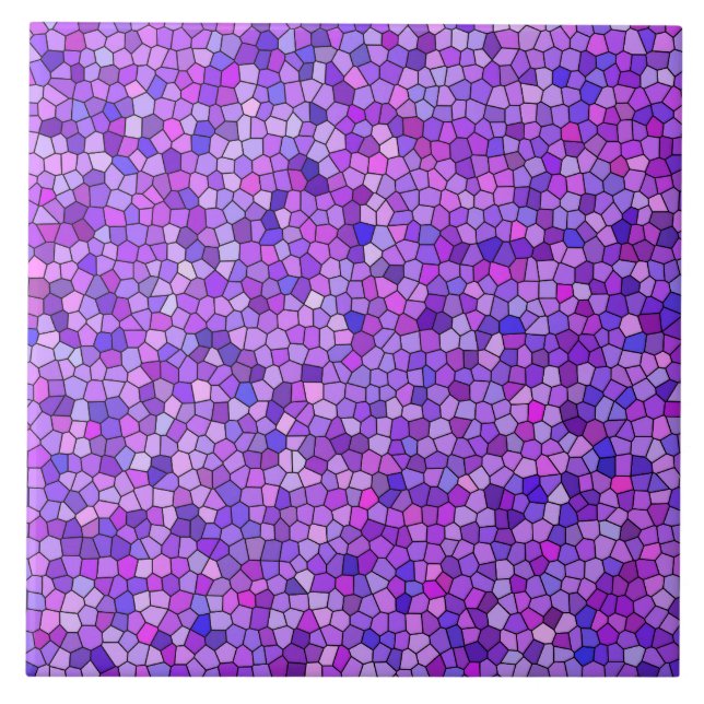 Purple Pink Mosaic Pattern Tile (Front)
