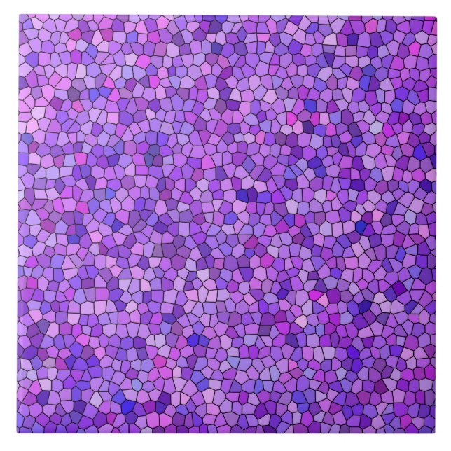 Purple Pink Mosaic Pattern Tile (Front)