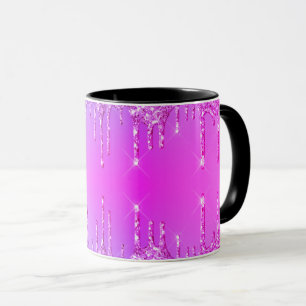 Purple Pink Neon Glitter Sparkly Coffee Mug