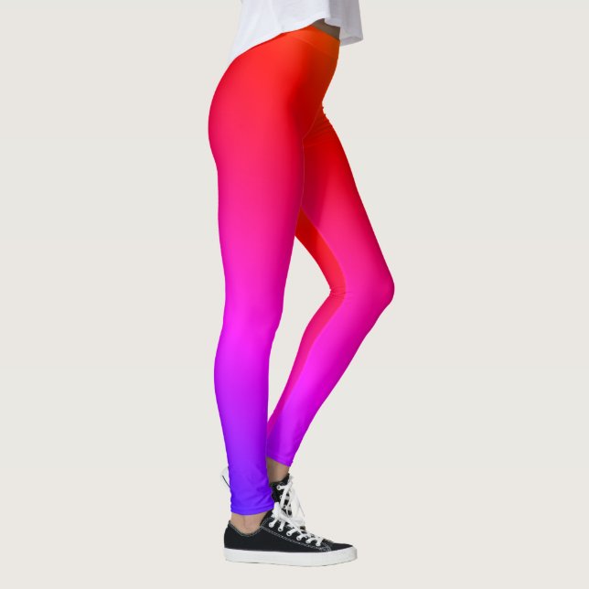Purple Pink Neon Light Gradient Party Leggings (Right)