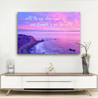 Purple Pink Ocean Sunset Photo Inspirational Quote