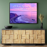Purple Pink Ocean Sunset Photo Inspirational Quote
