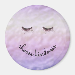 Purple Pink Ombre Black Eyelashes Kindness Magnet