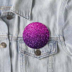 Purple Pink Ombre faux glitter sparkles 7.5 Cm Round Badge